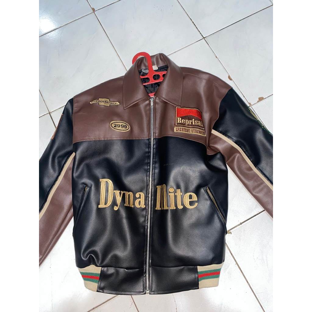 Varsity Leather Jacket | DYNAMITE | Poseidon Reprisal