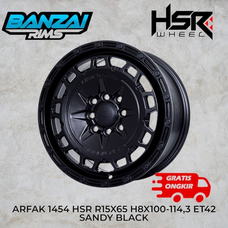 velg racing murah ring 15 promo model semi rally lubang 4x100 dan 4x114,3 tipe hsr arfak