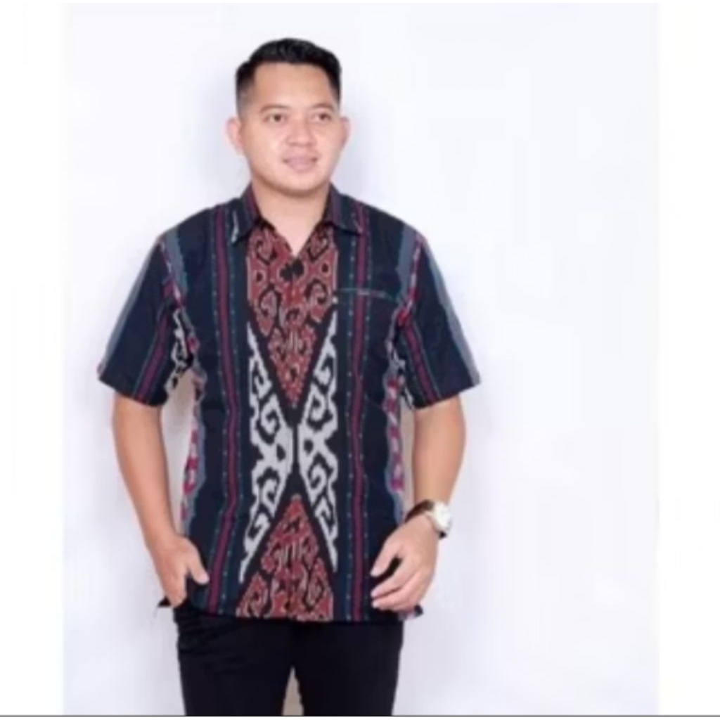KEMEJA TENUN KEMEJA LENGAN PENDEK BAJU TENUN PRIA
