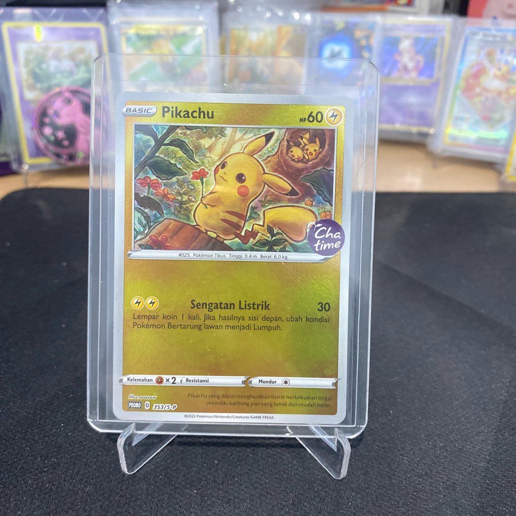 Pikachu Promo Chatime 353/S-P TCG Pokemon 2022 Indonesia