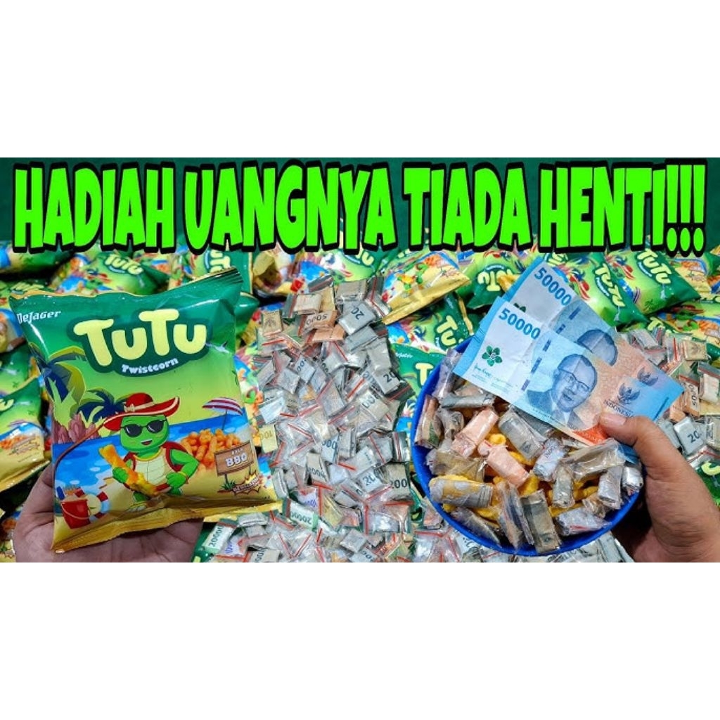 Ciki Tutu TERBARU berhadiah uang tunai - Ciki berhadiah uang ( ISI 5 PCS)
