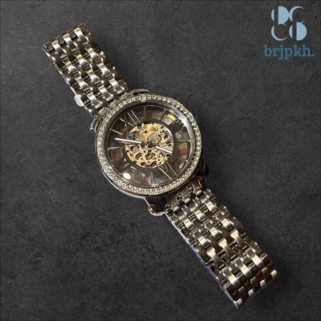 [Jam Tangan Wanita] Fossil ME3059 Ladies Curiosity Automatic Silver Skeleton (PRELOVED)