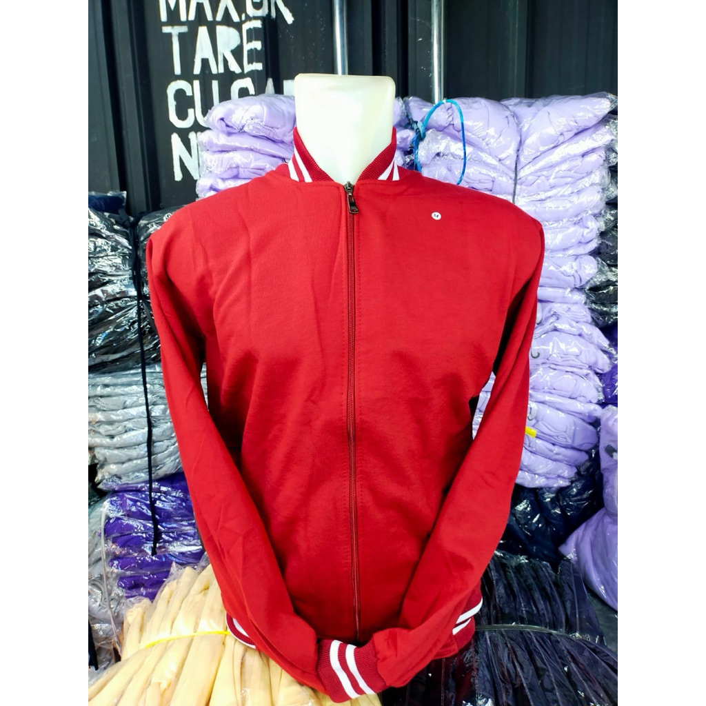 Jaket Baseball Polos Varsity Resleting Pria & Wanita/Jaket Sweater/Jaket Cowok Keren/Jaket Fleece
