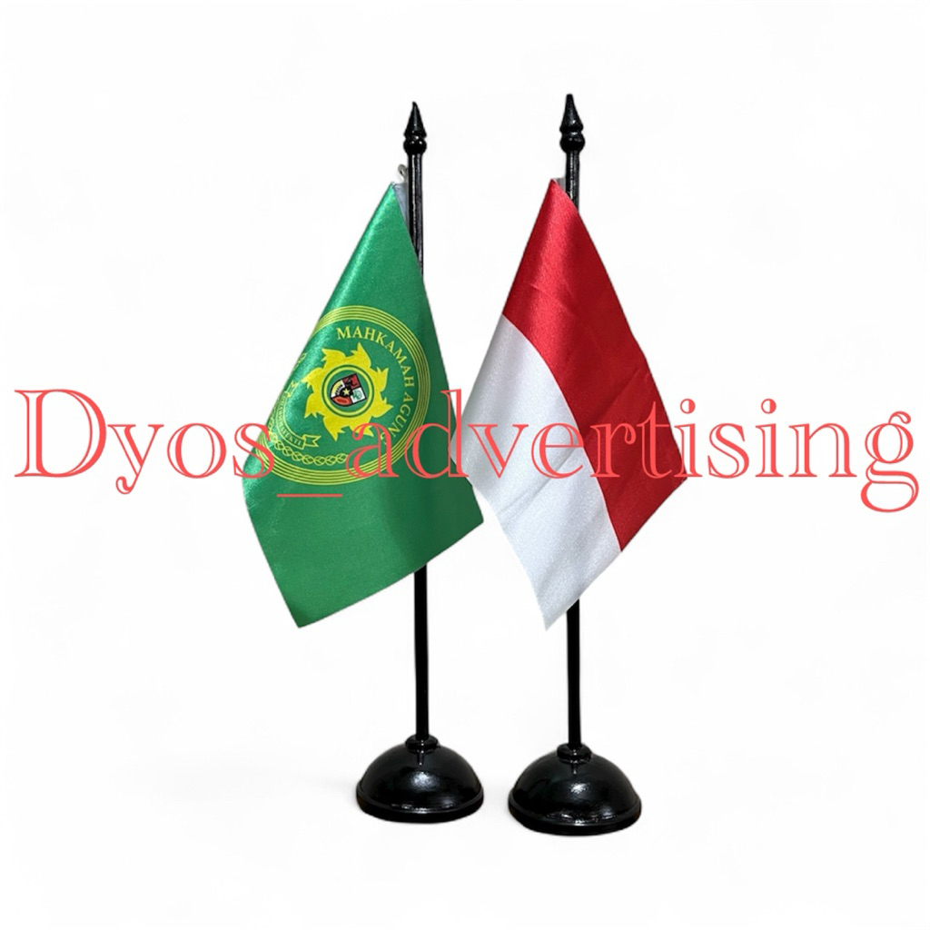 Bendera Mahkamah Agung + tiang kayu meja satu set