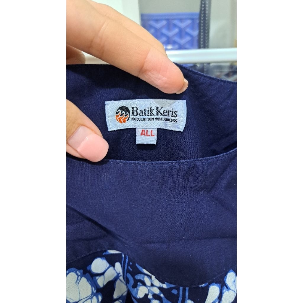 A-line Dress Batik Keris Biru Indigo