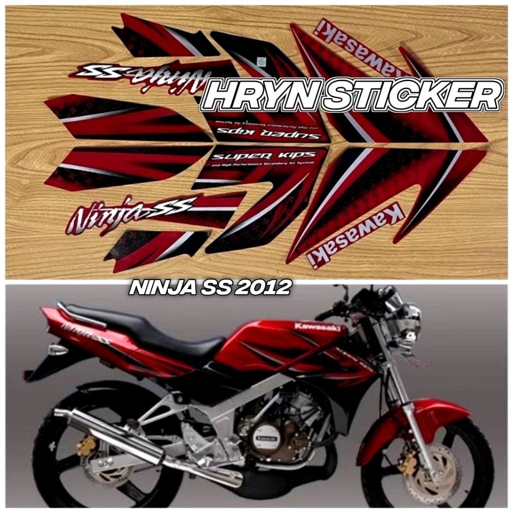 striping ninja ss 2012 - sticker striping ninja ss merah anti gores laminasi - ninja ss 2012