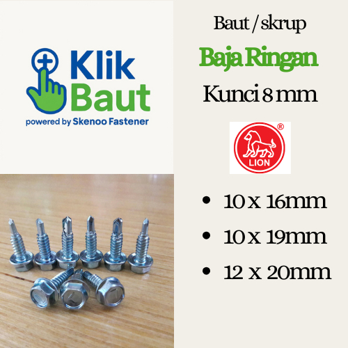 (20 Pcs) Skrup Baja Ringan Moon Lion, Kode "L" / SDS SCREW LION, Kualitas Terbaik