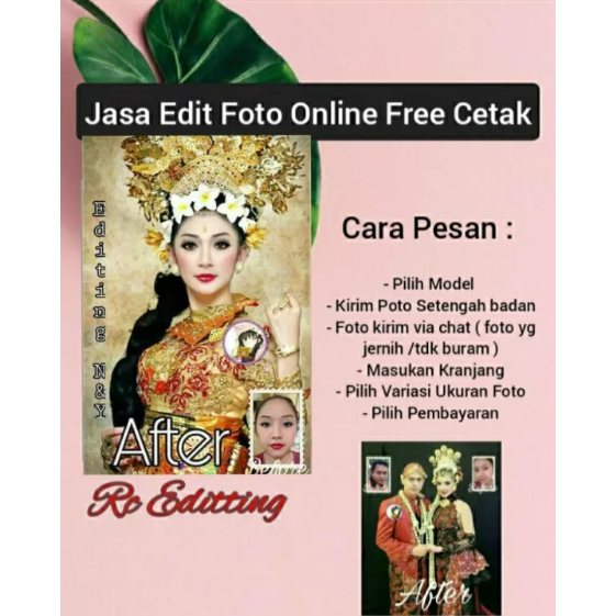 Jasa Edit Foto Wedding Pasangan Pengantin Resepsi  Sudah Free Cetak 10 R