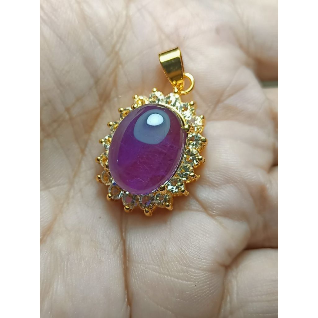 Bandulan liontin kecubung Kalimantan untuk pria dan wanita