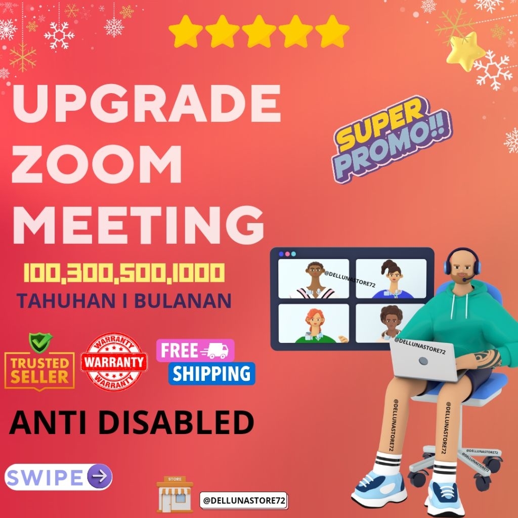 ZOOM MEETING PRO MURAH 1 TAHUN FULL GARANSI I ANTI DISABLED I UPGRADE ZOOM MEETING 100 500 DAN 1000 
