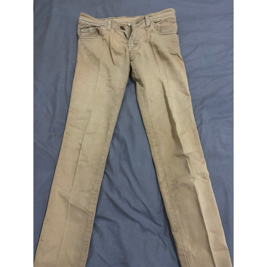 Preloved Skinny Jeans Cream Size 29 Preloved Cardigan Cardi Wanita Korean Style Kotak Hitam Cewek Ce