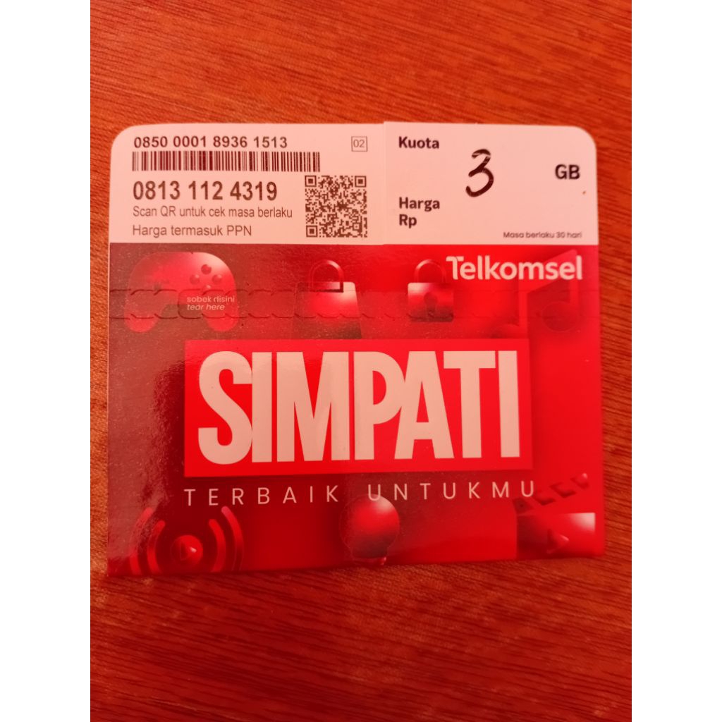 Kartu Perdana Telkomsel 3GB 30Hari Segel khusus jabar