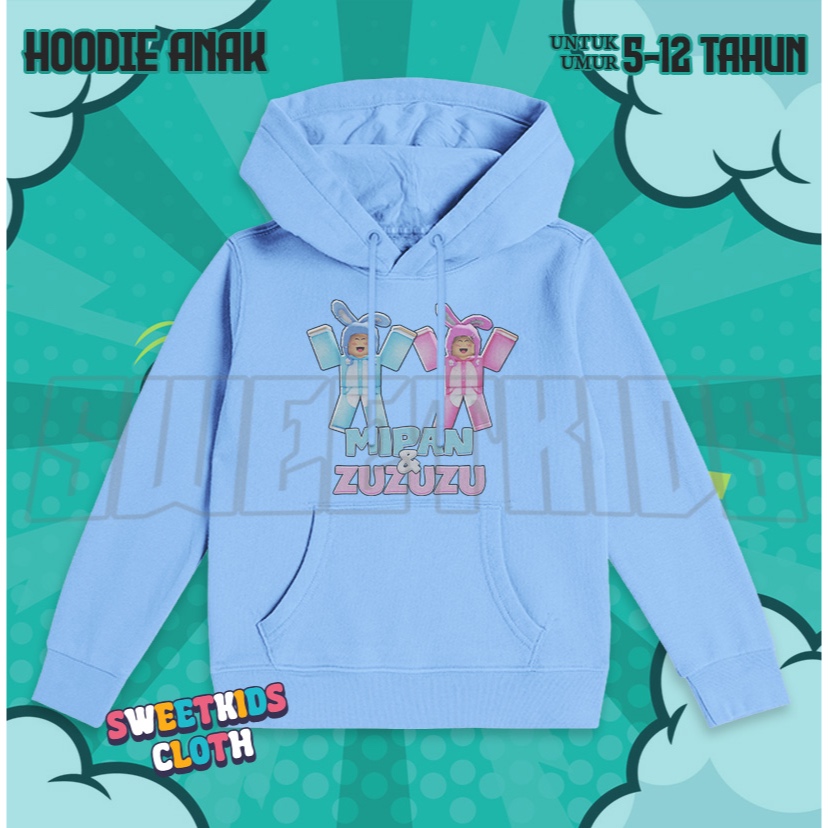 Jaket Hoodie Anak Mipan and Zuzuzu Minecraft / Hoodie Sweater Anak Mipan Zuzuzu Youtuber