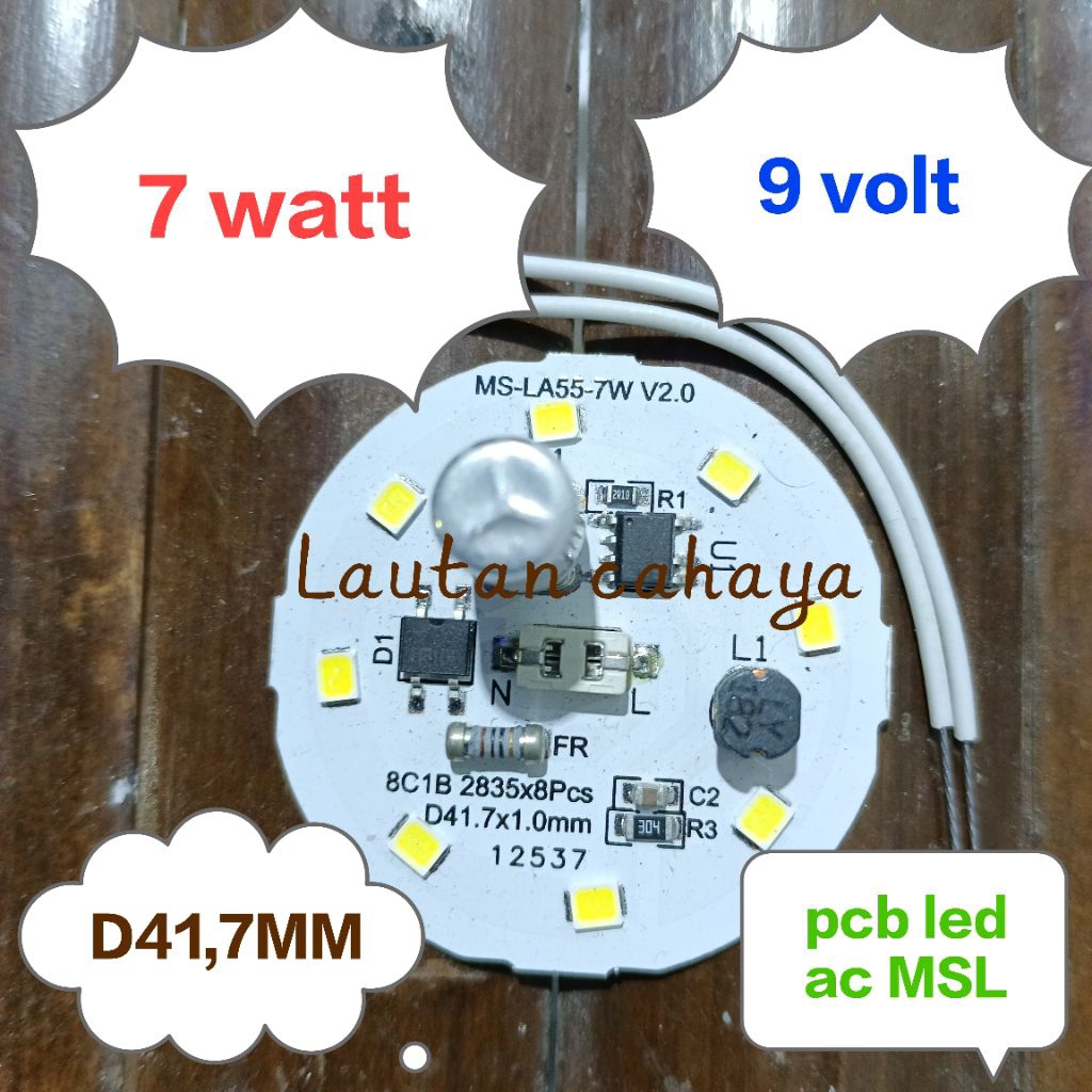 PCB LED AC MSL 7 WATT  / MESIN LAMPU LED