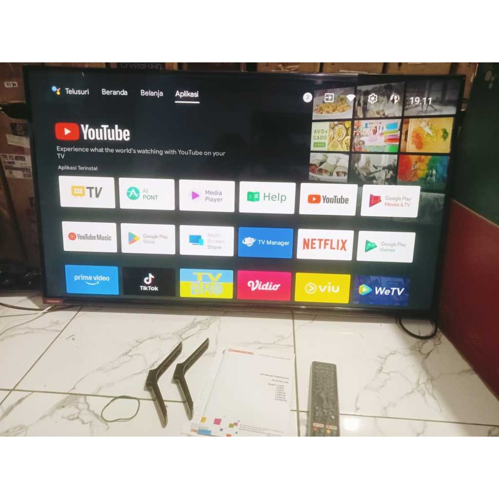 TV LED Changhong 40 Inch FHD Android TV Youtube Wifi Netflix HDMI USB DVBT-2 Kondisi bekas 5960F