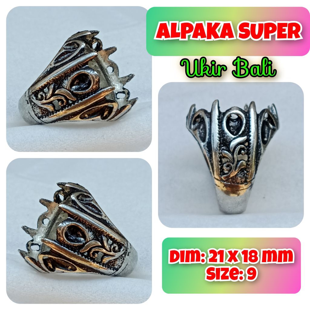 emban batu akik dan permata alpaka super ukir Bali Navajo.30