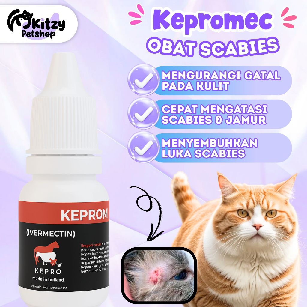 Obat Jamur Kucing Anjing Tetes Oral Kepromec 10ml KITZY