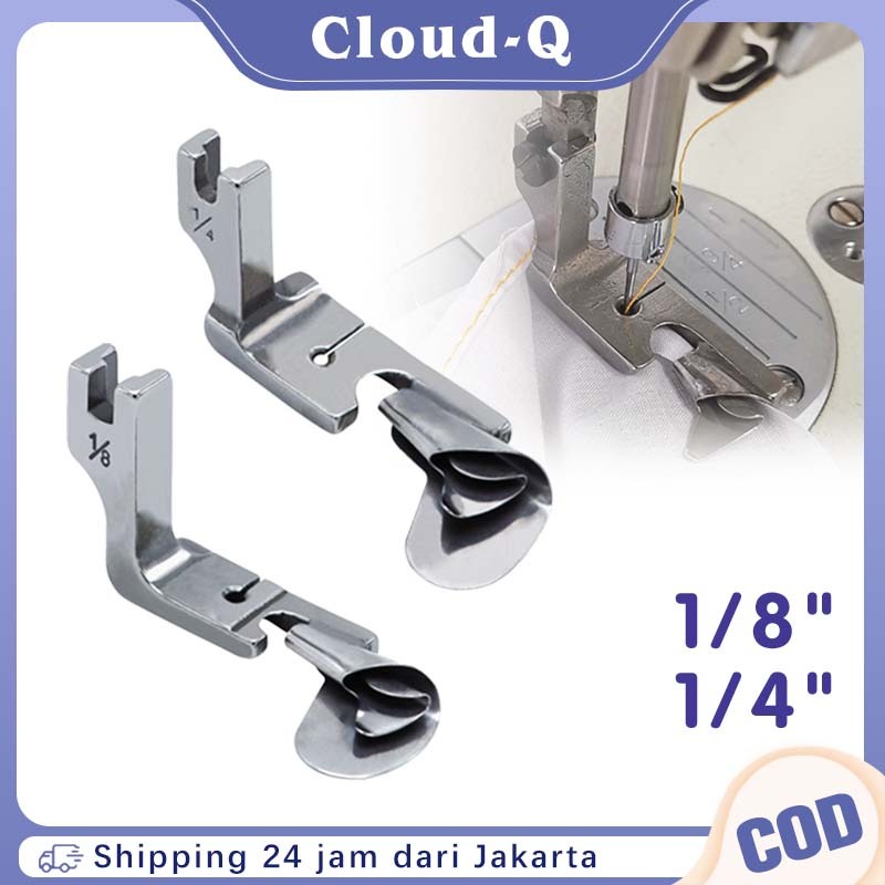 Sepatu Jahit Corong Kelim / Sepatu Kelim Lipat Bawah Stainless / Presser Foot Corong Kelim Lilit Dou