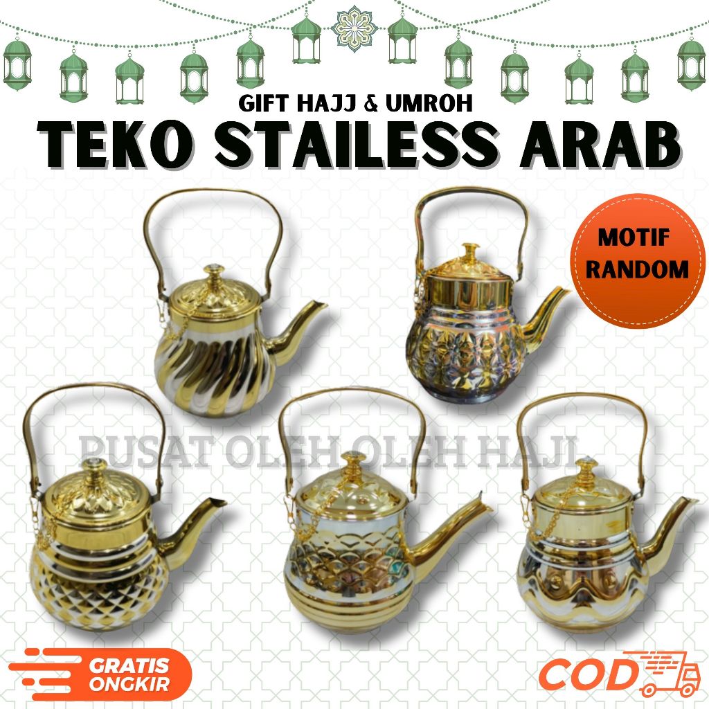 TEKO IBRIK 1 PCS STAINLESS PREMIUM TEKO ARABIAN BAHAN STAINLES ANTI KARAT DAN TEBAL I TEKO AIR ZAMZA