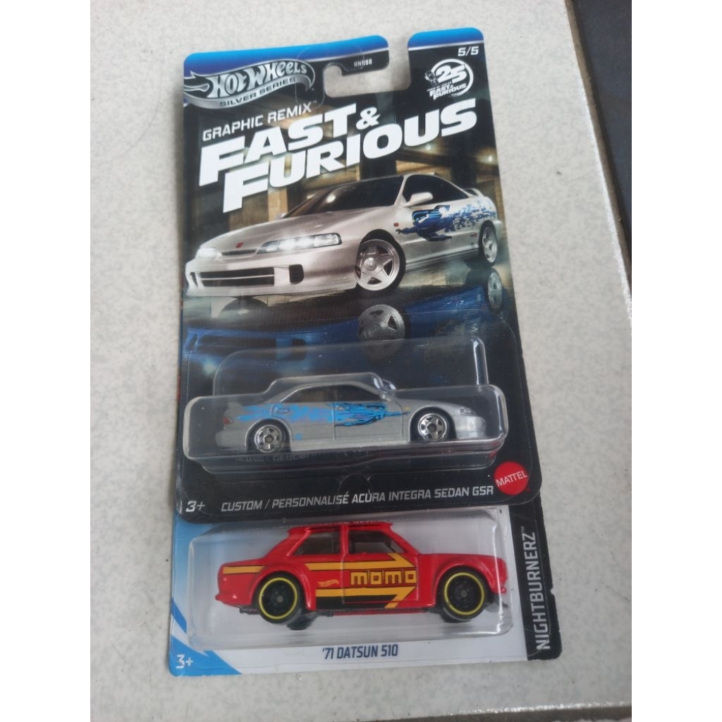 Hotwheels Silver Series Fast & Furious Graphic Remix Custom/Personnalise Acura Integra Sedan GSR VS 
