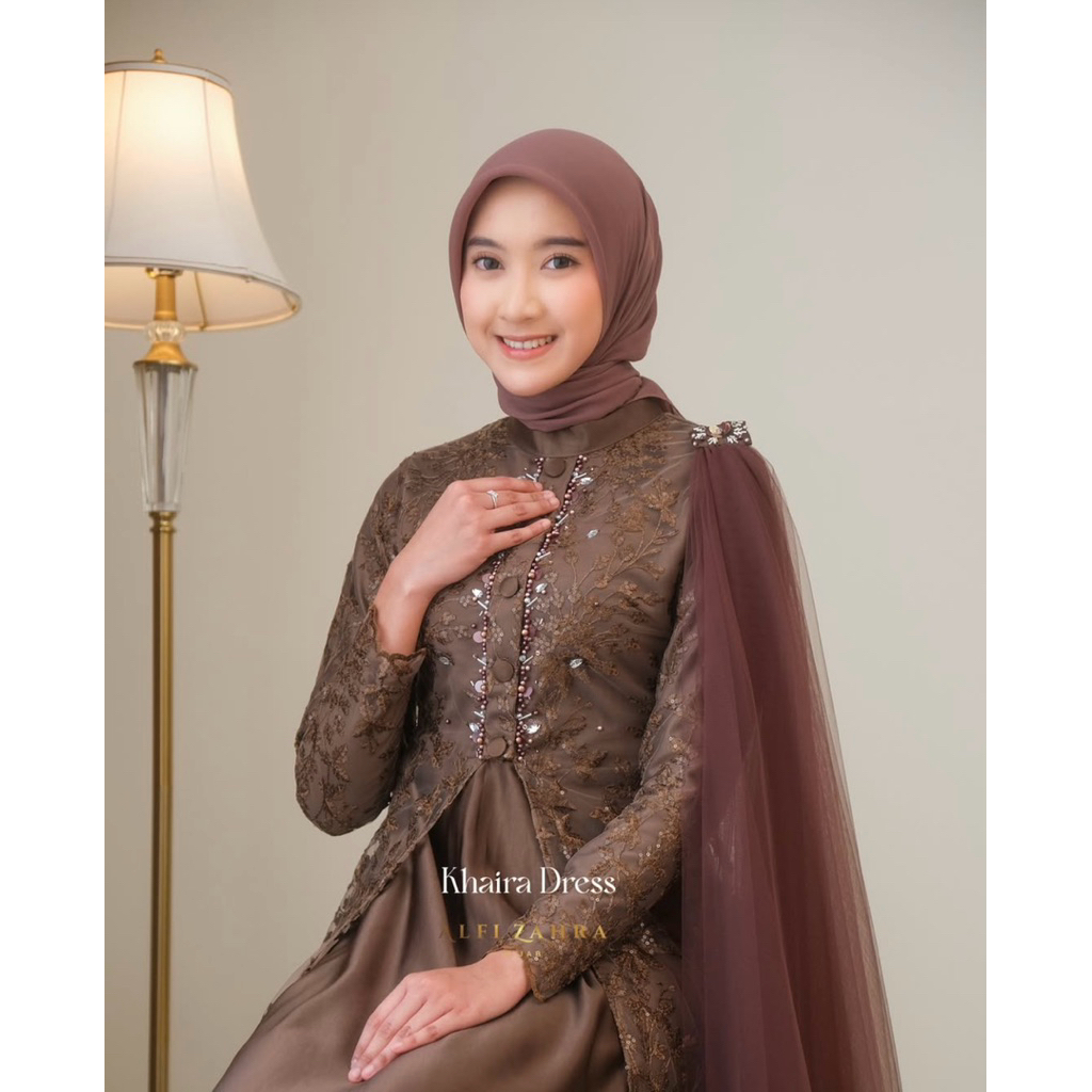 KHAIRA DRESS BY ALFIZAHRAHIJAB | Dress Lebaran Terbaru | Dress Pesta | Dress Kondangan