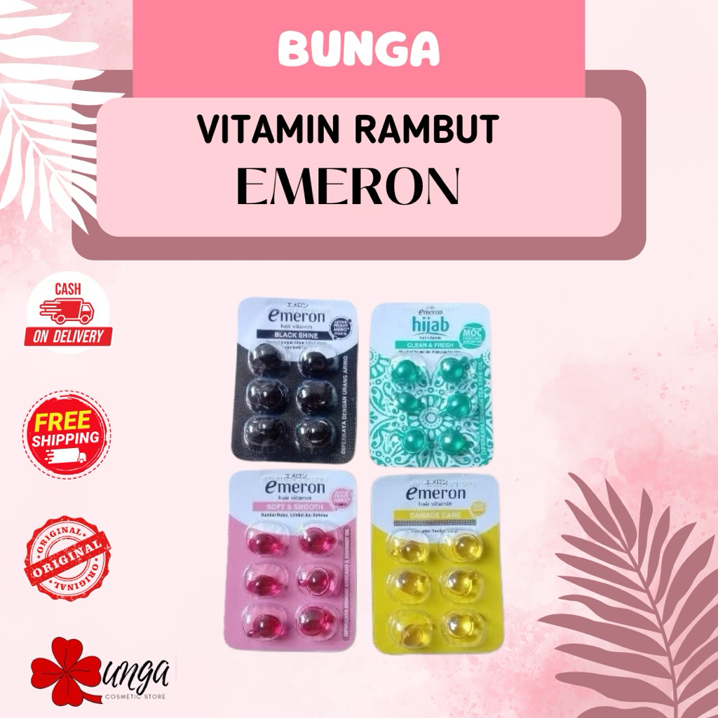 BUNGA - [Isi 6] Emeron Hair Vitamin / Hair Vitamin Emeron / Vitamin Rambut Emeron