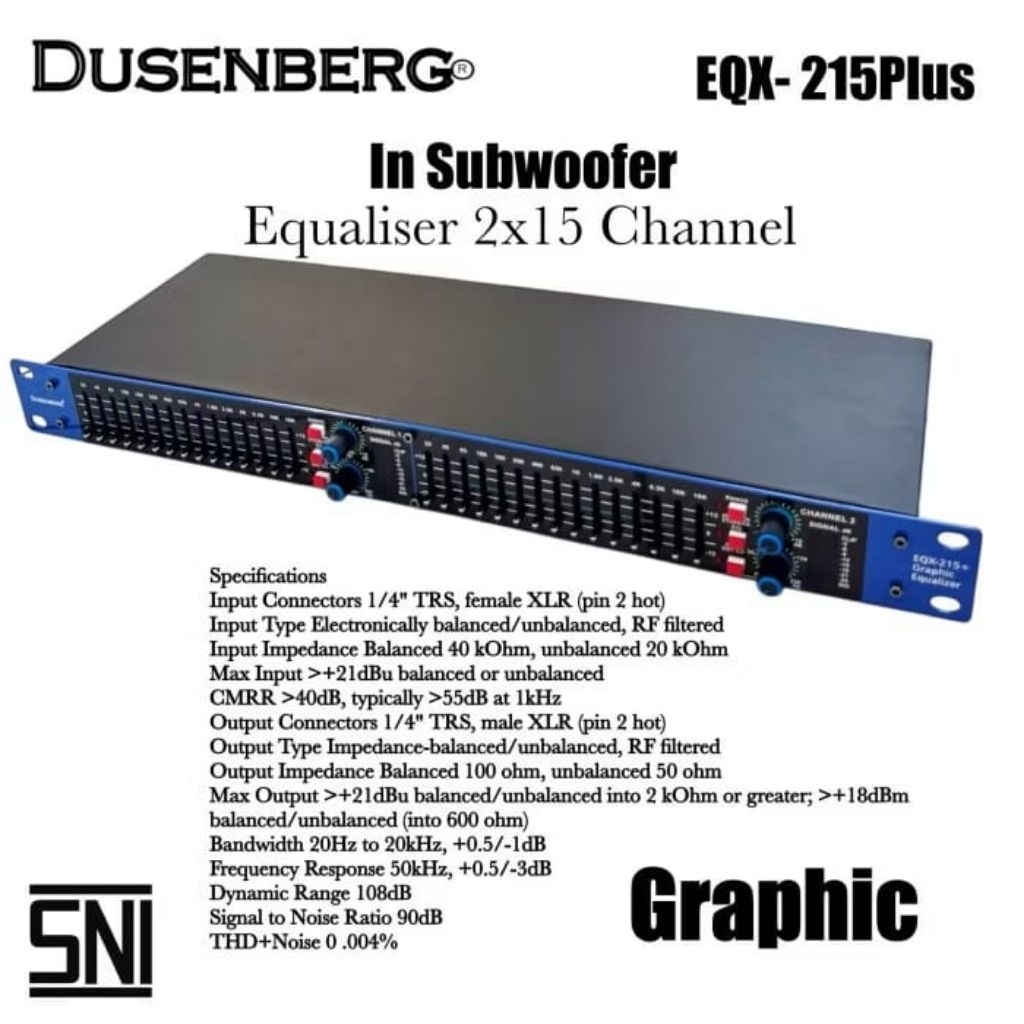 Equalizer audio dusenberg EQX 215 plus 2x15 channel in subwoofer EQ original
