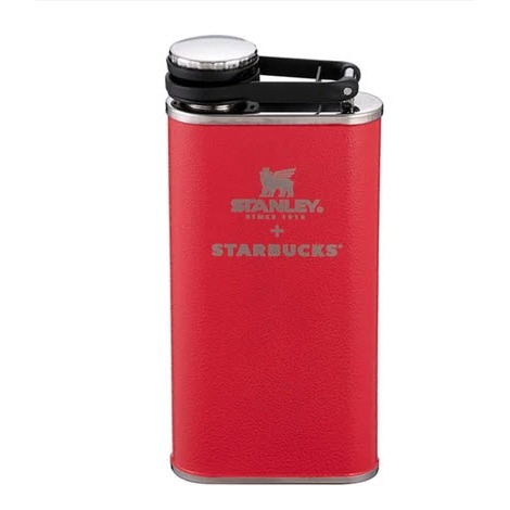 Tumbler Starbucks Botol  Whiskey Red Black 8oz Flask Stanley