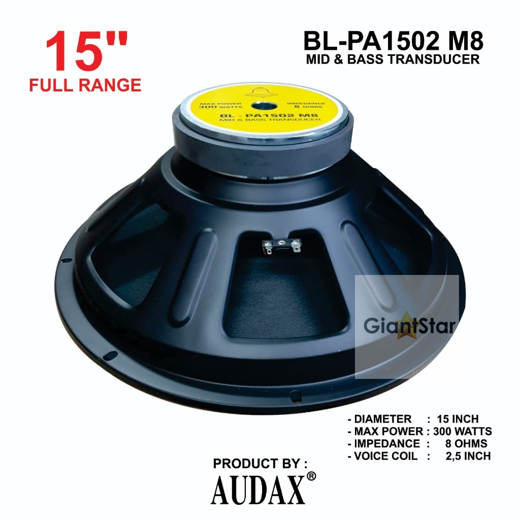 SPEAKER BELL BL-PA1502 M8 FULL RANGE 300 WATT PA 1502 BL PA1502 15in 15 inch MIDD BASS ORIGINAL PROD
