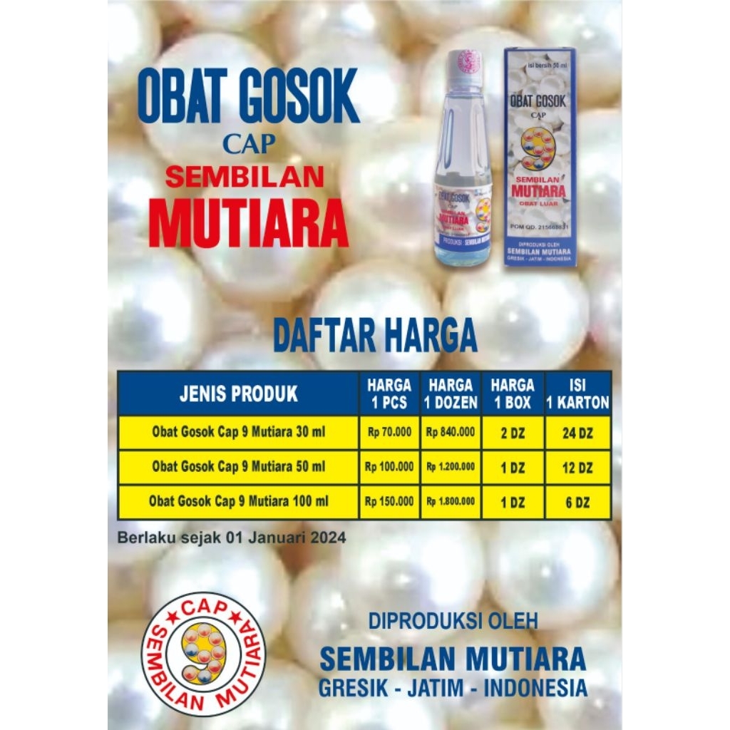 PROMO!!! MINYAK OBAT GOSOK SEMBILAN MUTIATA (9 mutiara) 50 ml