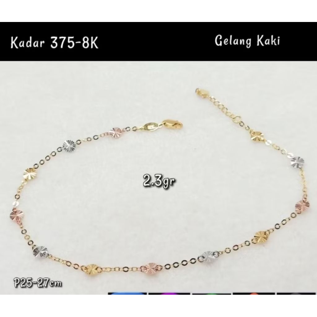 GELANG KAKI VARIASI KADAR 375-8K