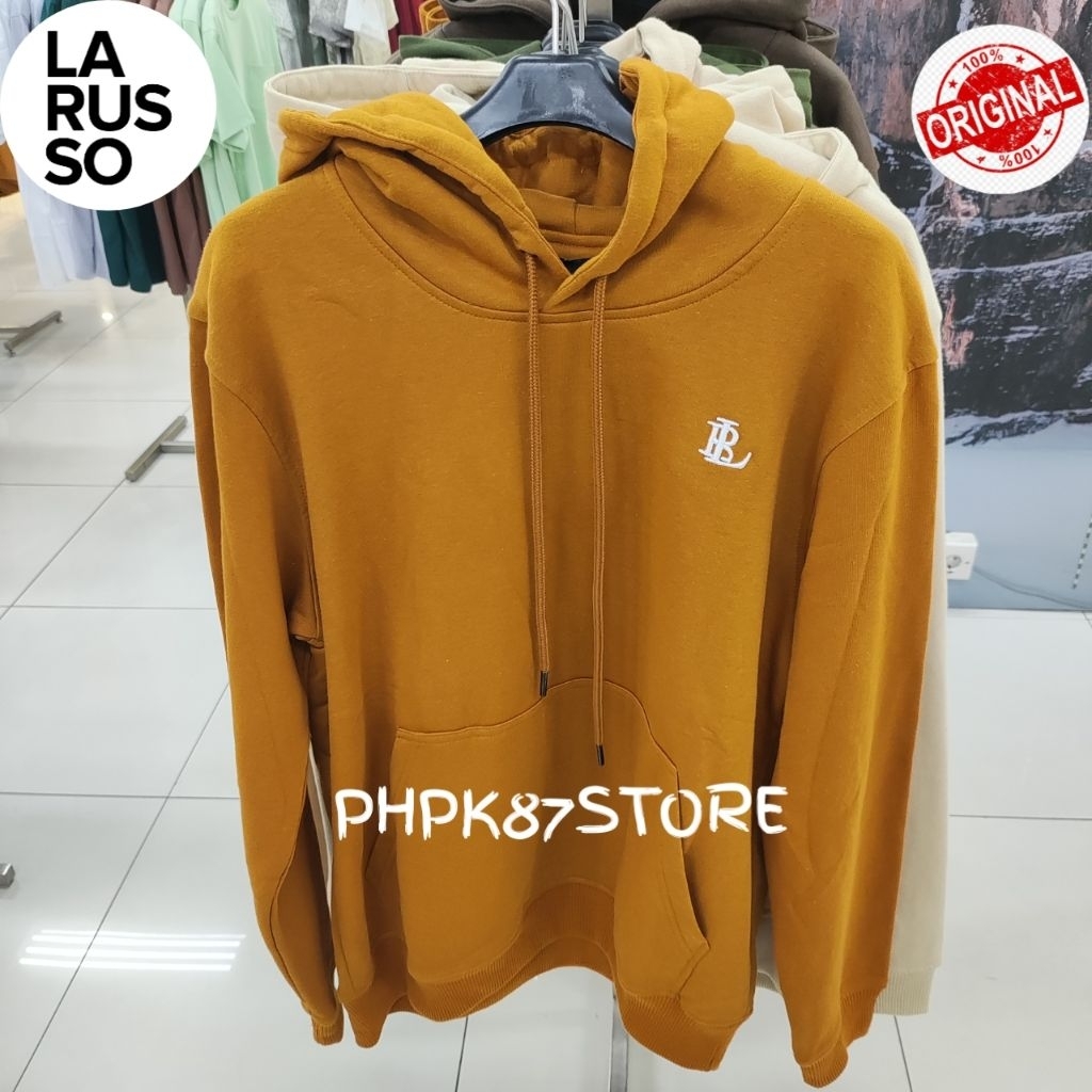 Hoodie panjang pria merek Larusso,hoodie polos Original
