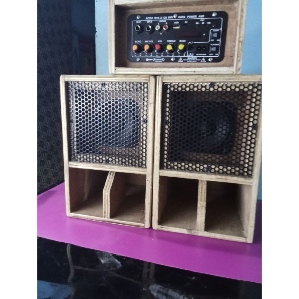 miniatur sound sistem tinggal colok speaker 4in jic 2 biji Power bisa buat karoke suara mantap