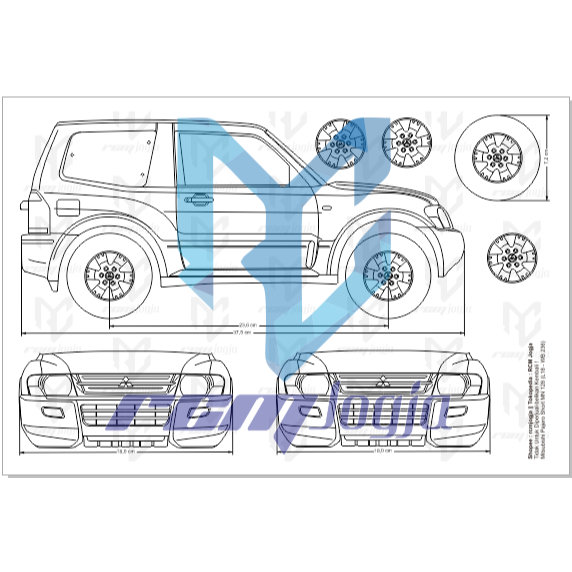 Pola Miniatur Mobil Mitsubishi Pajero Old (Short)
