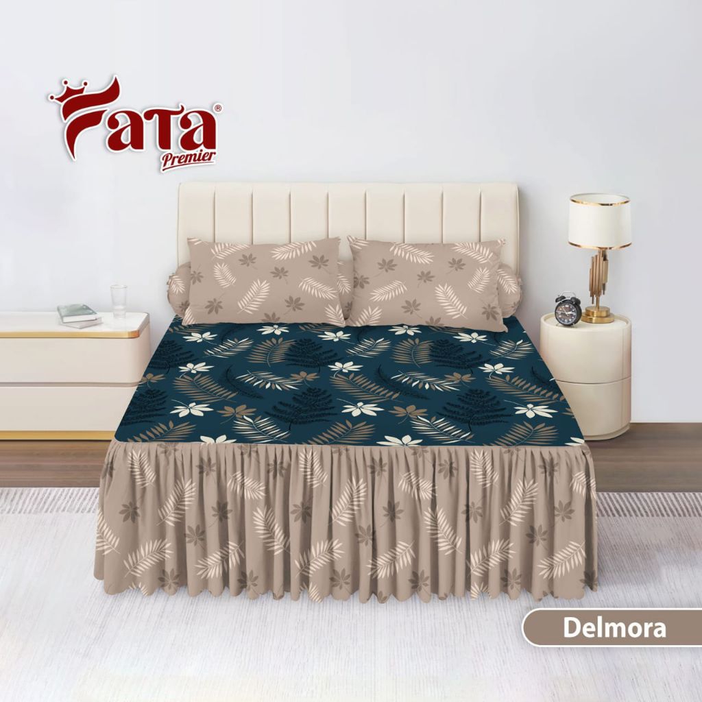 FATA - Bed Cover Set Sprei Rumbai Delmora Ukuran King 180x200 / Queen 160x200