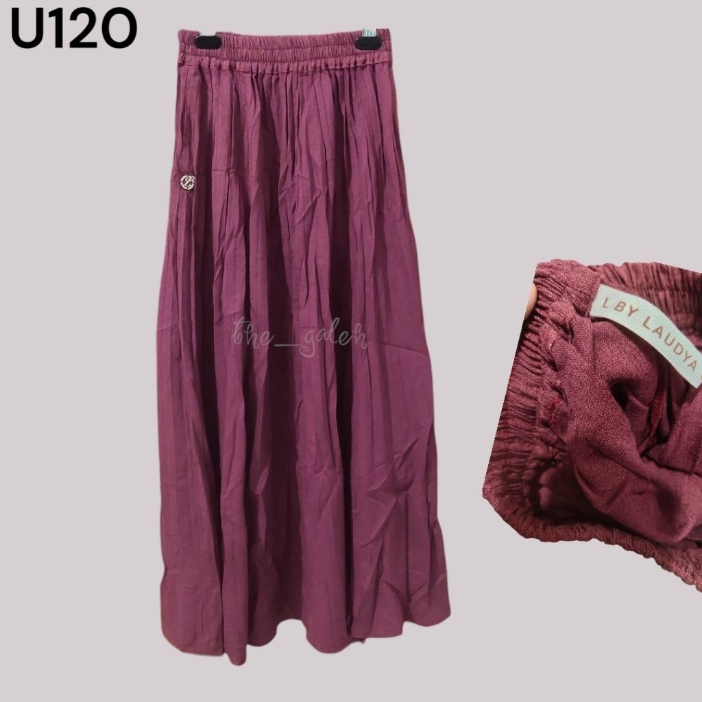 U120 Preloved LBYLCB Rok Panjang Warna Burgundy Bagus Murah