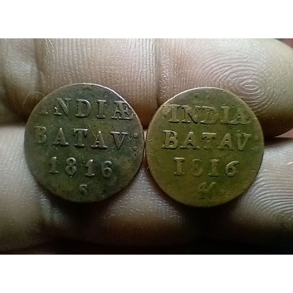Koin Indiae Batav Halve Duit 1816&1816H
