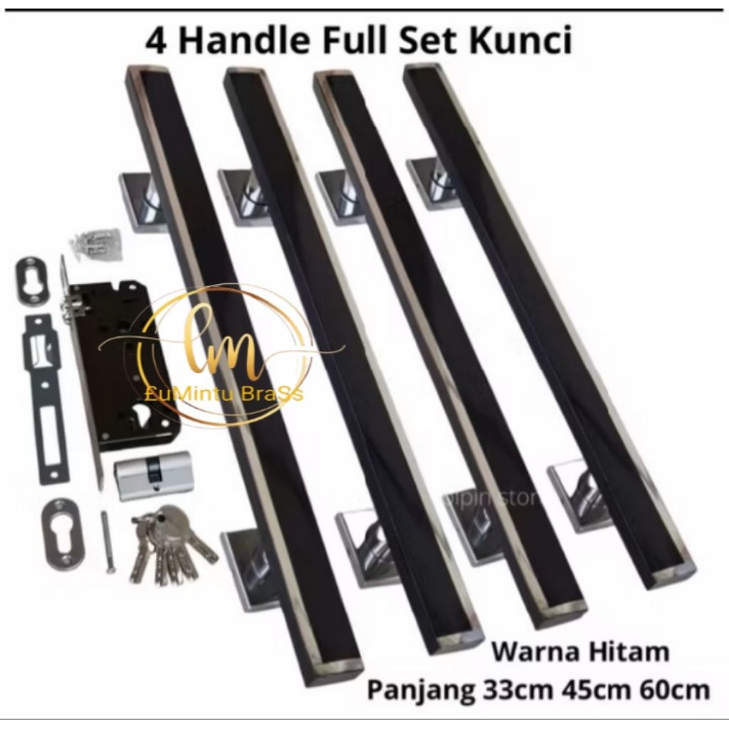 Gagang Pintu minimalis/HANDLE Pintu Rumah/Handle 2set + 1set Kunci