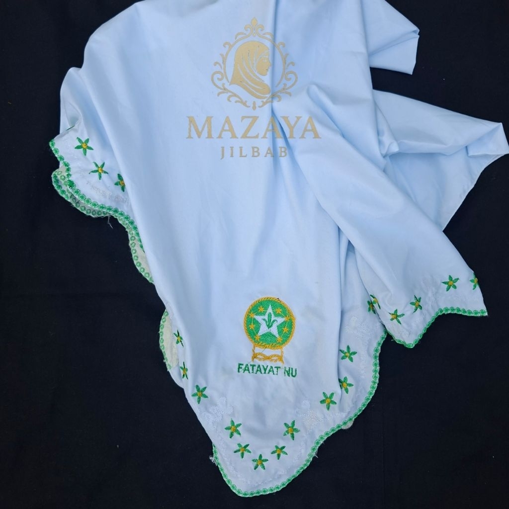 kerudung fatayat nu logo bordir hijab ibu fatayat jilbab segi empat fatayat nu