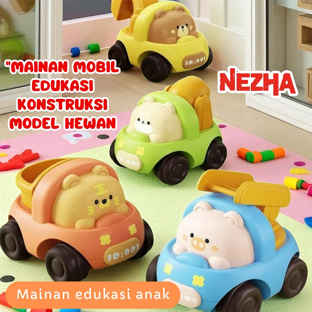 Mobil Mainan Edukasi Anak Bayi Konstruksi Model Hewan Untuk Anak Laki-laki Dan Perempuan