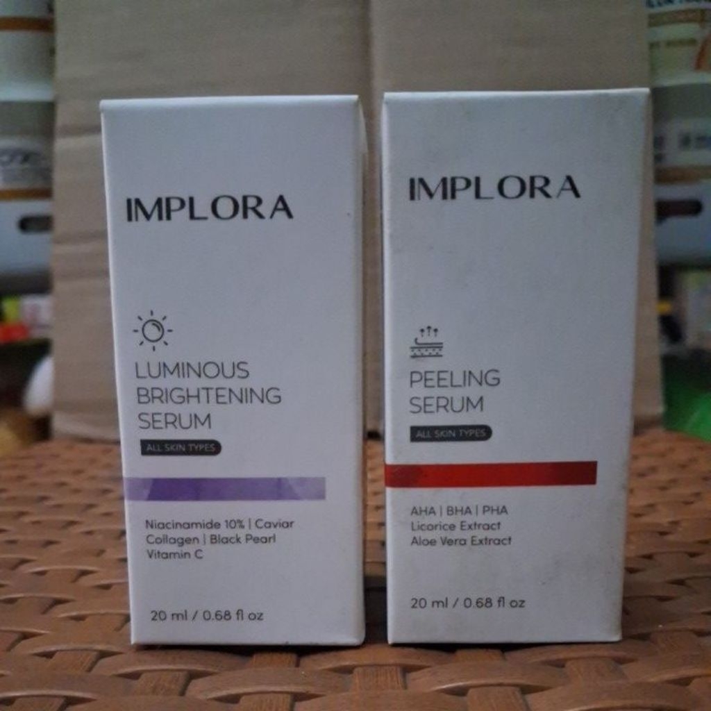 Paket Glowing Implora Serum Luminous 20 ml + Serum.Peeling 20ml