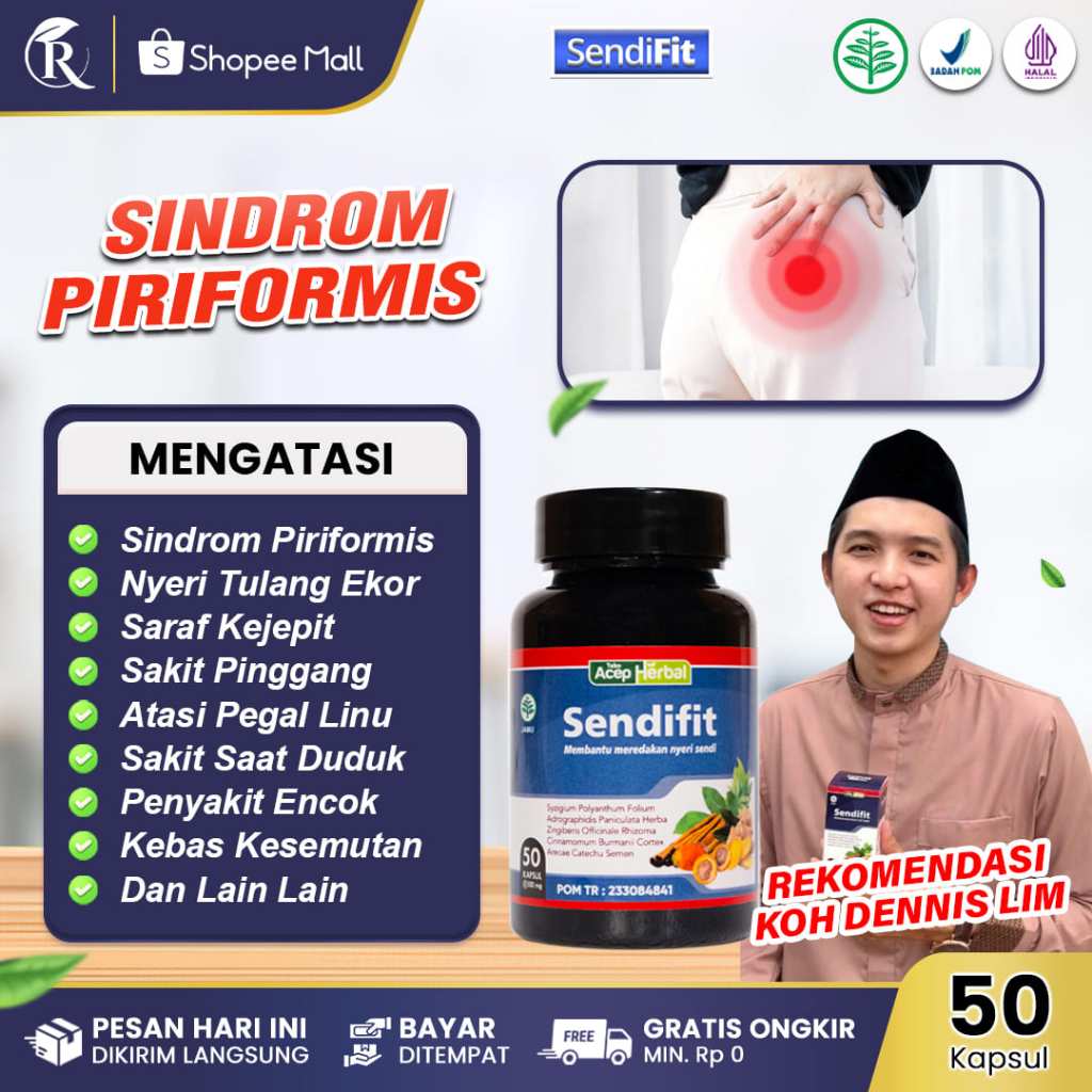 SENDIFIT Obat Sakit Bokong Menjalar Ke Kaki Nyeri Tulang Ekor Saraf Kejepit Bokong Sindrom Piriformi