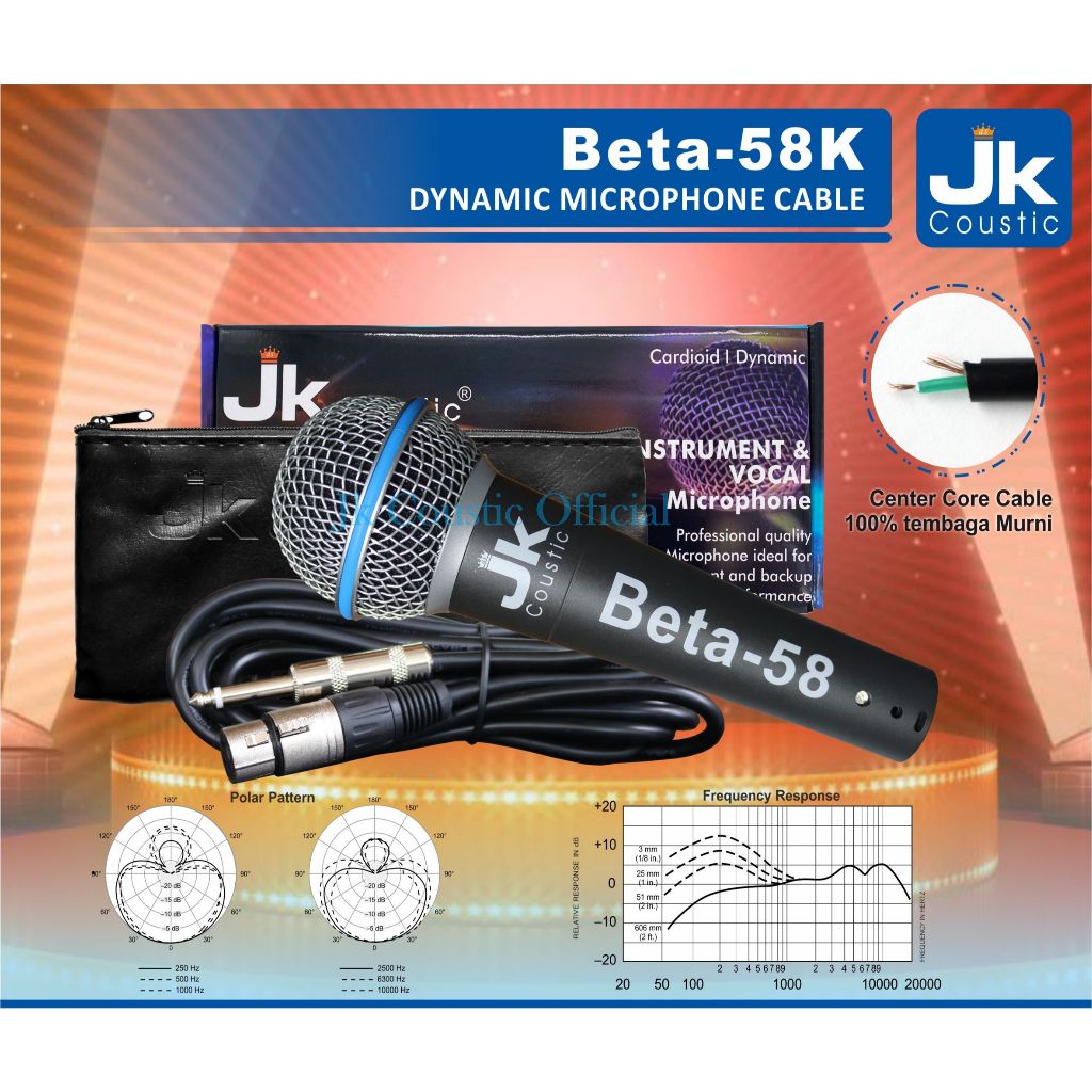 Mic Beta 58 JK Coustic Mic Kabel Beta 58