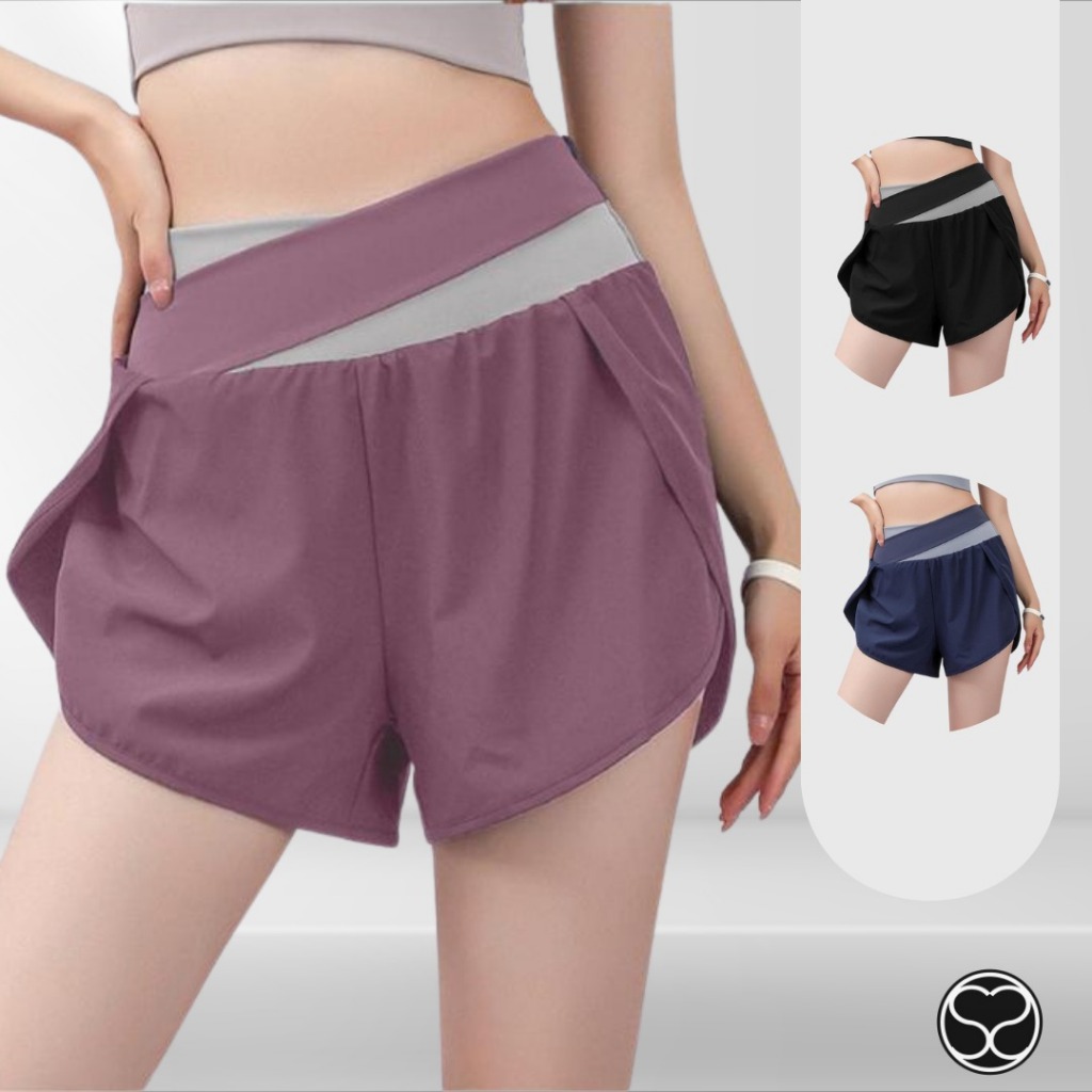 SecondShape - Stella Shorts Celana Pendek Olahraga Wanita Gym Lari Bersepeda Fitness Tennis Padel