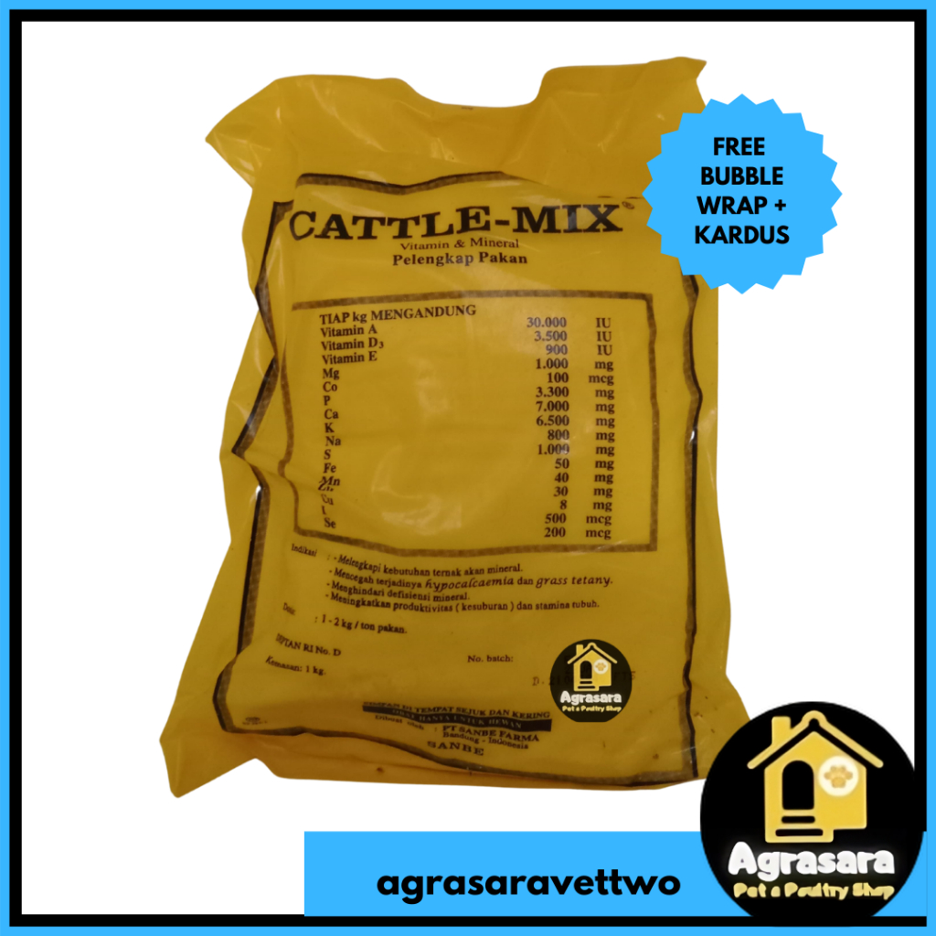 Premix Cattle Mix 1 KG - PREMIX penggemuk Sapi Kambing Hewan Ternak premix cattle mix sanbe