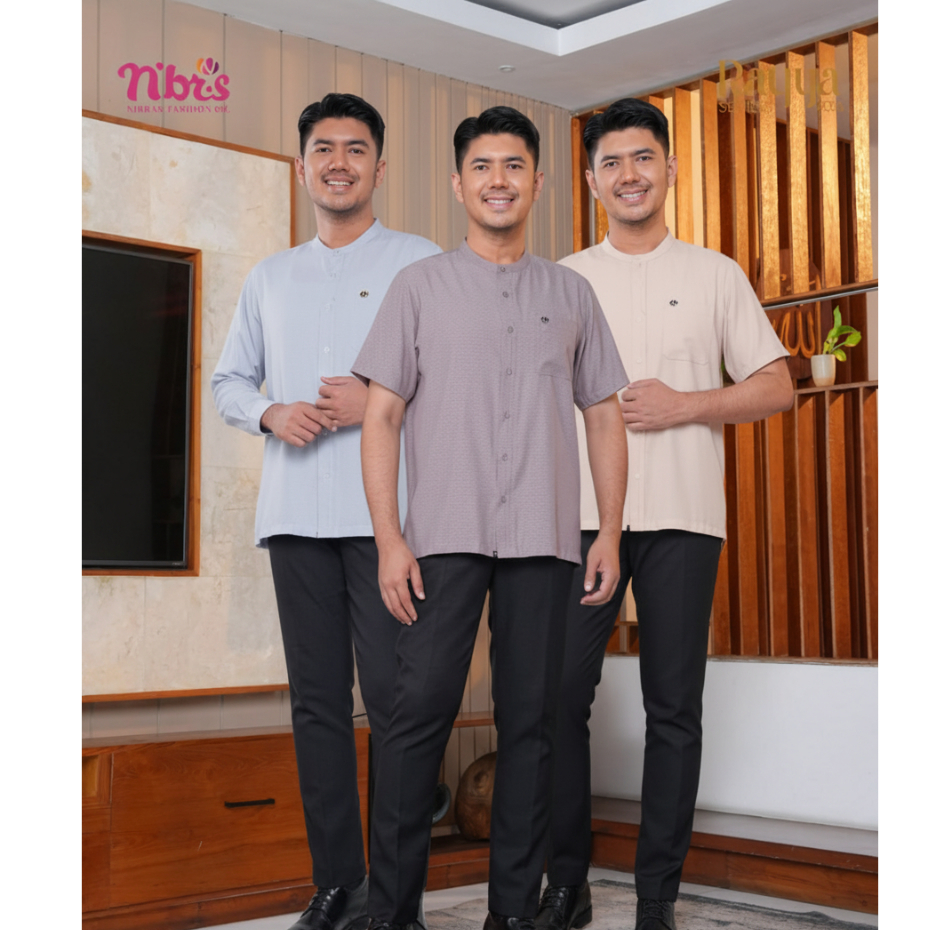 FARDIA KOKO NIBRAS ICE BLUE BEIGE DUSTY LAVENDER BY NBRS FASHION DIARAYYAKU ATASAN KEMEJA LENGAN PAN