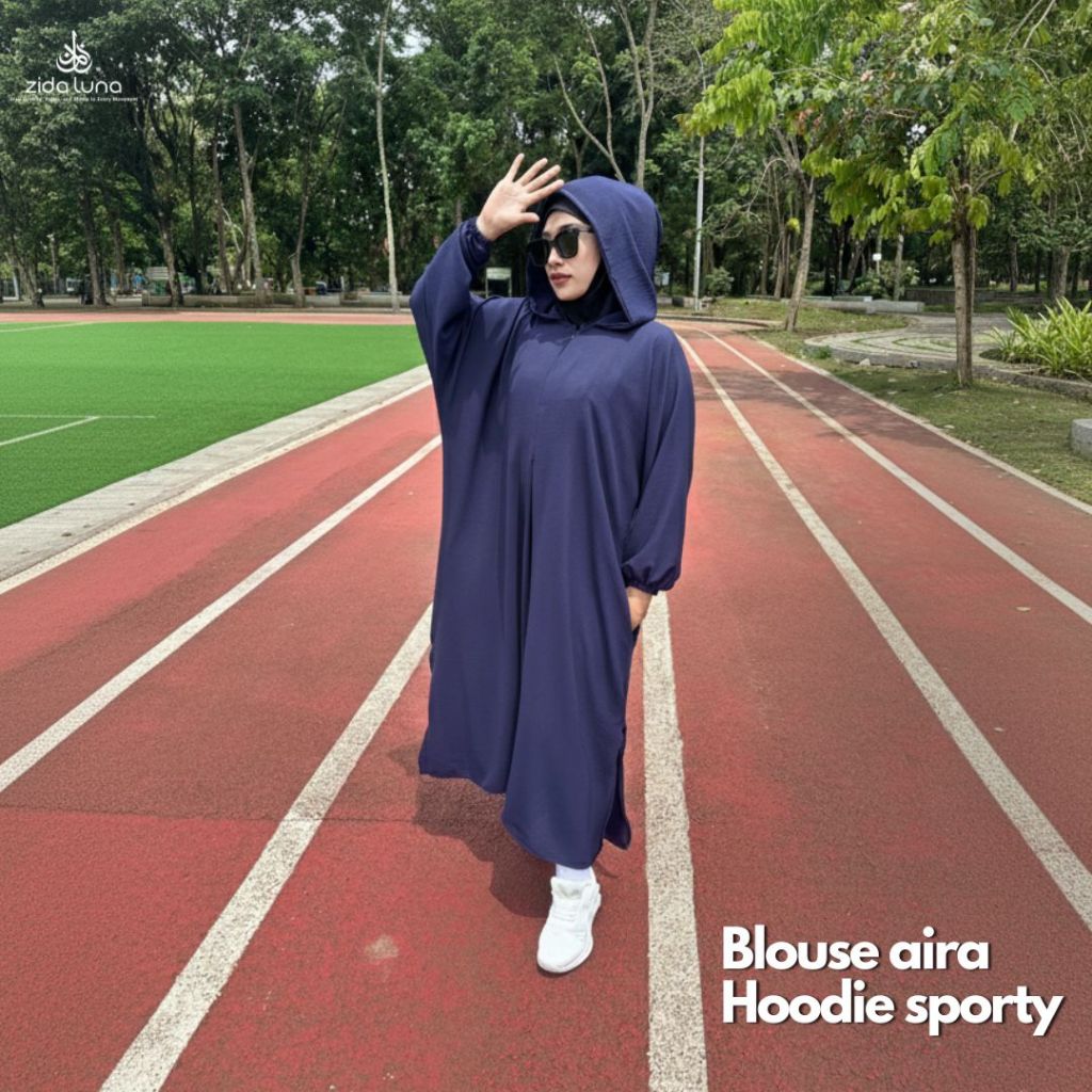 ZIDA LUNA | Aira Gamis Olahraga Muslimah Pakaian Olahraga Syar'I Busana Muslim Sporty Adem Nyaman Ju