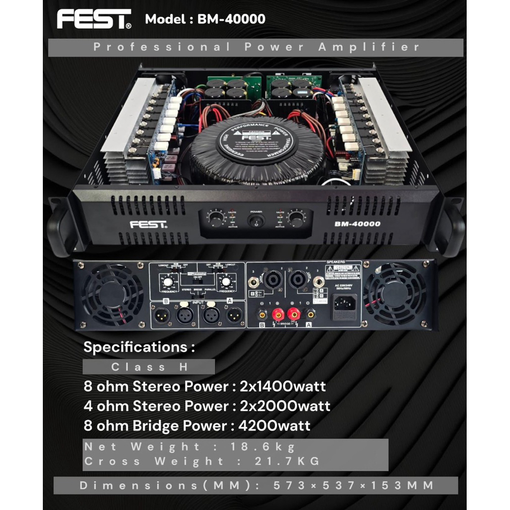 Power Fest BM 40000 Bm40000 Original Amplifier FEST BM-40000 Class H