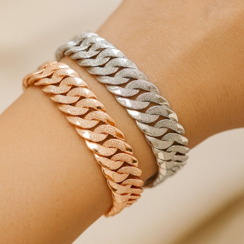 Xuping88 Gelang Rantai Motif Sisik Lipan Pasir Full Permata Wanita Anti Karat Lapis Emas