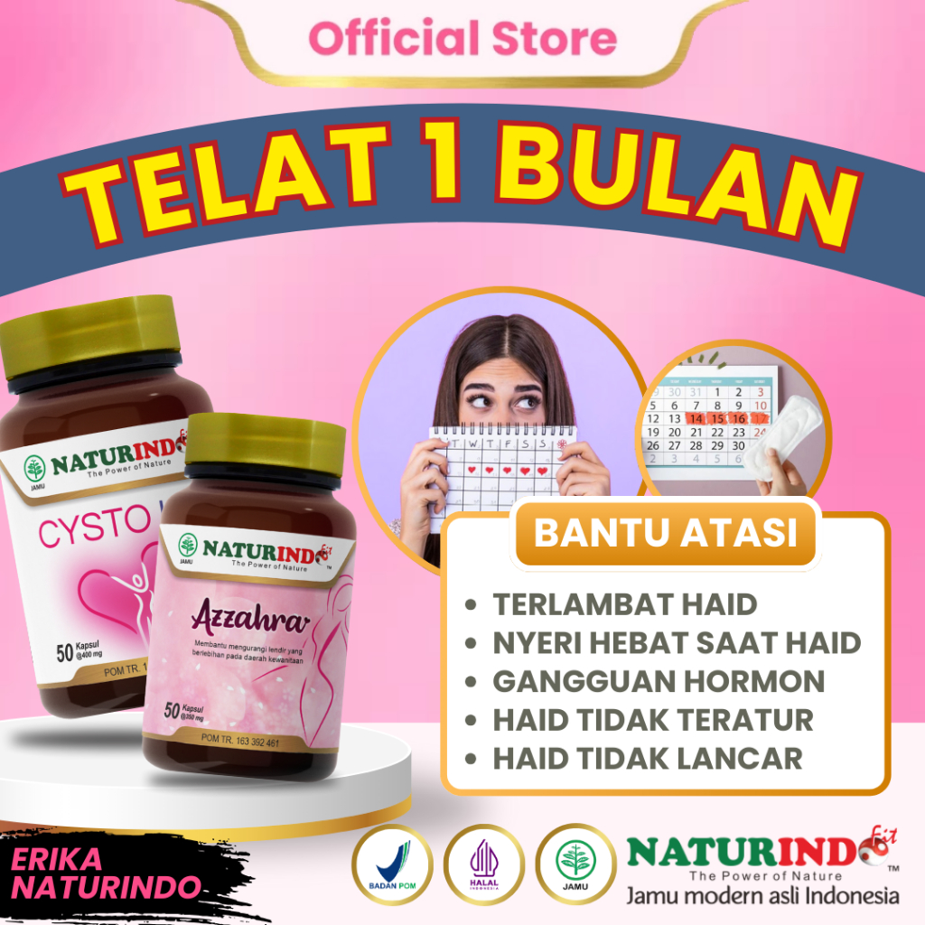 Herbal Telat Haid 1 Bulan Pelancar Haid Telat Menstruasi NATURINDO